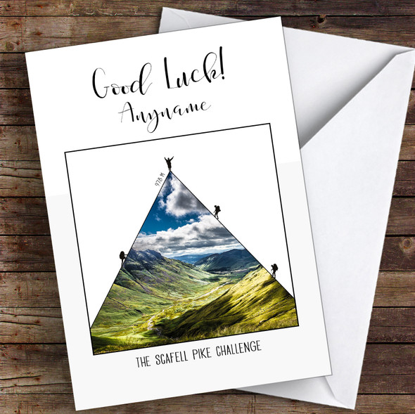 Scafell Pike Photographic Style Good Luck Personalised Good Luck Card