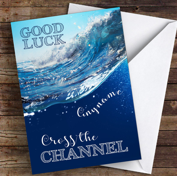 Cross The Channel Waves Good Luck Personalised Good Luck Card