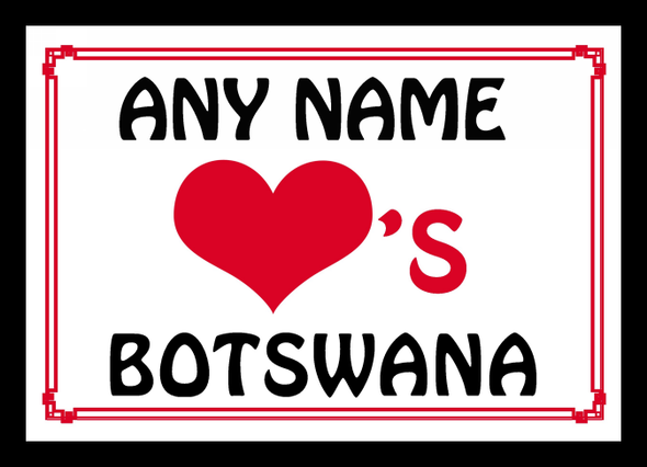 Love Heart Botswana Personalised Placemat