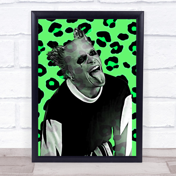 Keith Flint Prodigy Leopard Print Funky Framed Wall Art Print