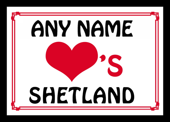 Love Heart Shetland  Personalised Placemat