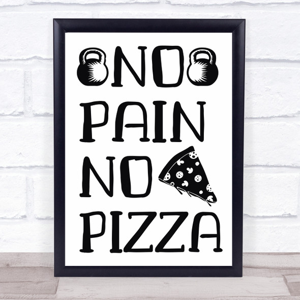 Funny Diet Gym Fitness Pizza Quote Typography Wall Art Print
