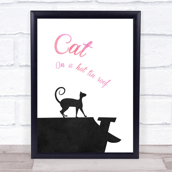 Cat 2 Black Framed Wall Art Print