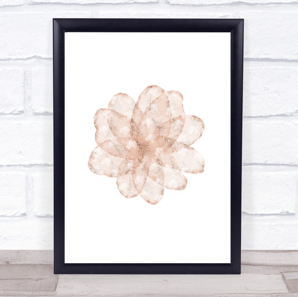 Coral Lace Floral Framed Wall Art Print