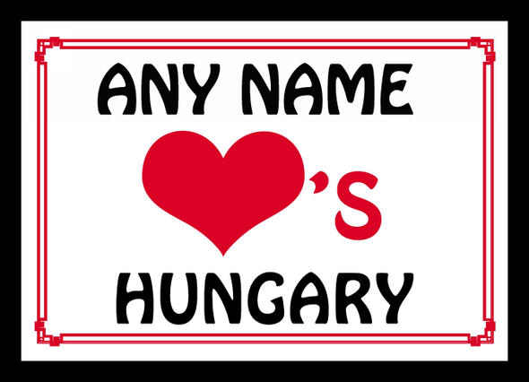 Love Heart Hungary Personalised Placemat