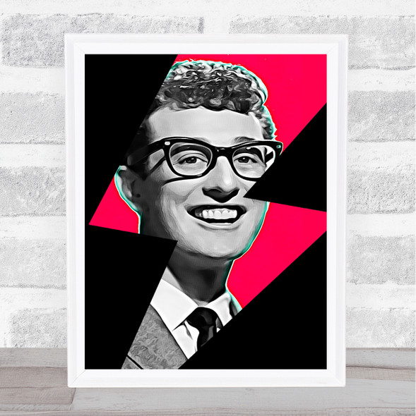 Buddy Holly Lightening Bolt Decorative Wall Art Print