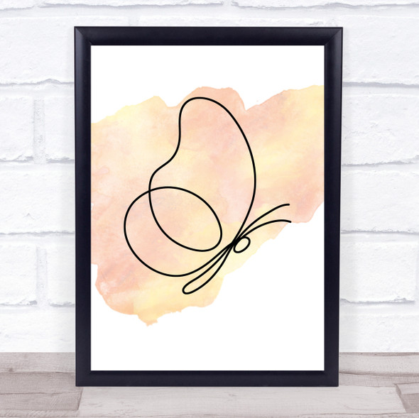 Watercolour Line Art Simple Butterfly Decorative Wall Art Print