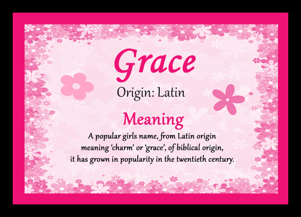 Grace Personalised Name Meaning Placemat