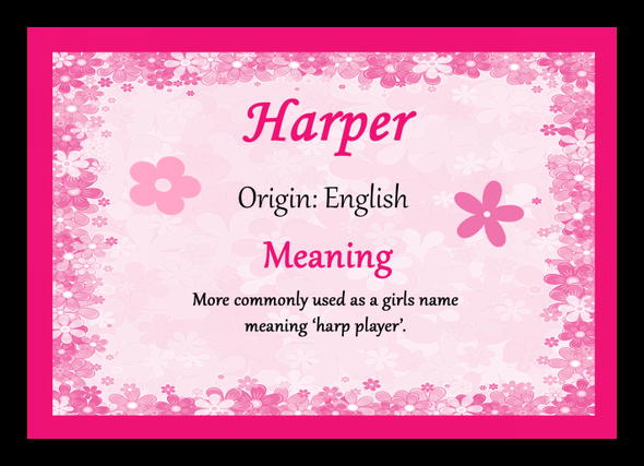 Harper Personalised Name Meaning Placemat