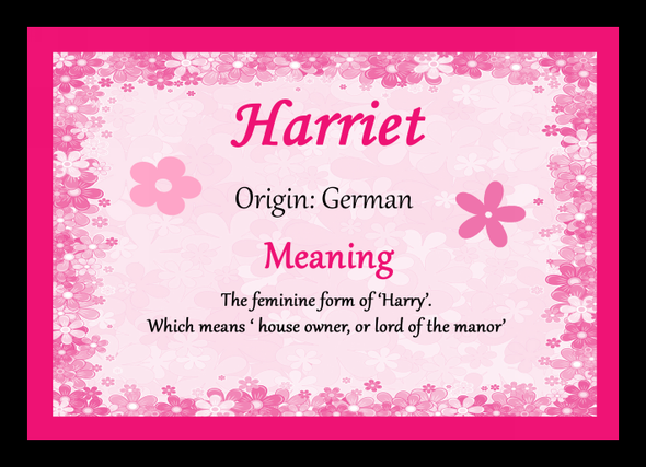 Harriet Personalised Name Meaning Placemat