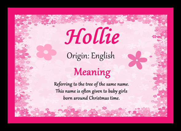 Hollie Personalised Name Meaning Placemat