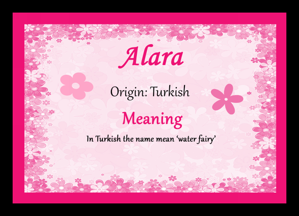 Alara Personalised Name Meaning Placemat