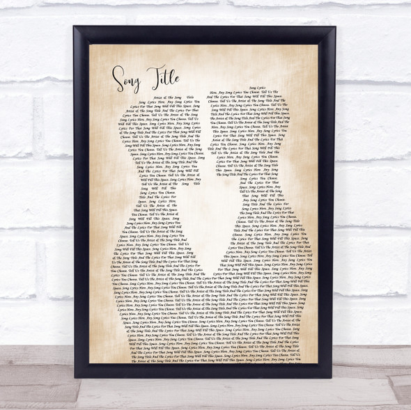 Any Song Lyrics Custom Two Men Gay Couple Wedding Song Lyric Print