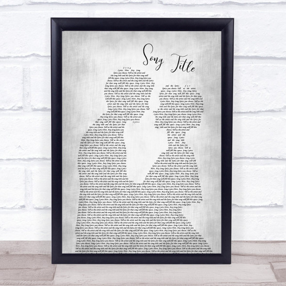 Any Song Lyrics Custom Grey Man & Lady  Personalised Lyrics Print