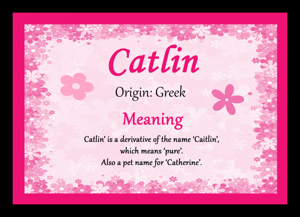 Catlin Personalised Name Meaning Placemat