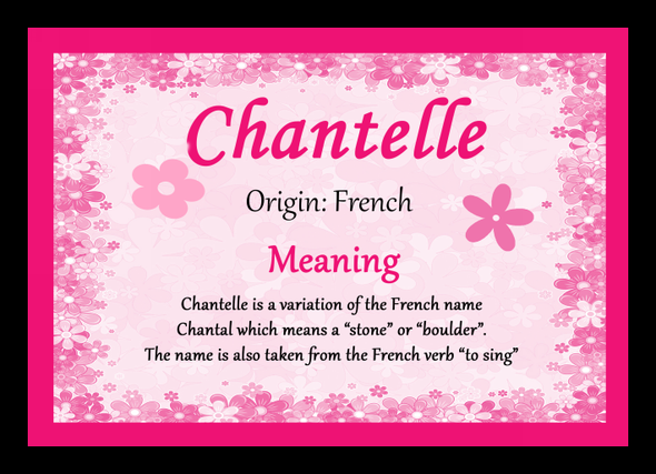 Chantelle Personalised Name Meaning Placemat