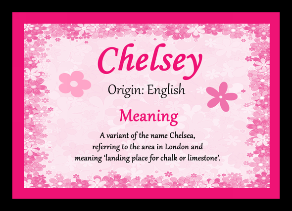 Chelsey Personalised Name Meaning Placemat