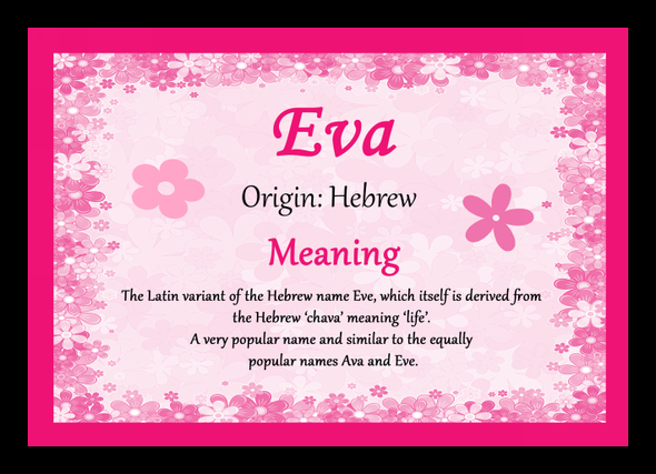 Eva Personalised Name Meaning Placemat