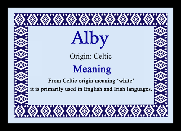 Alby Personalised Name Meaning Placemat