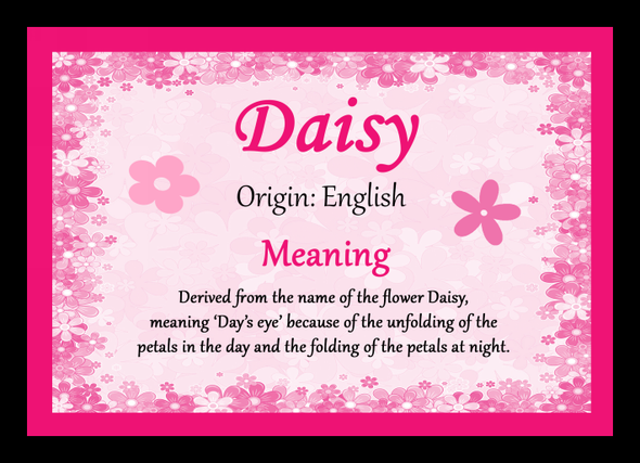 Daisy Personalised Name Meaning Placemat