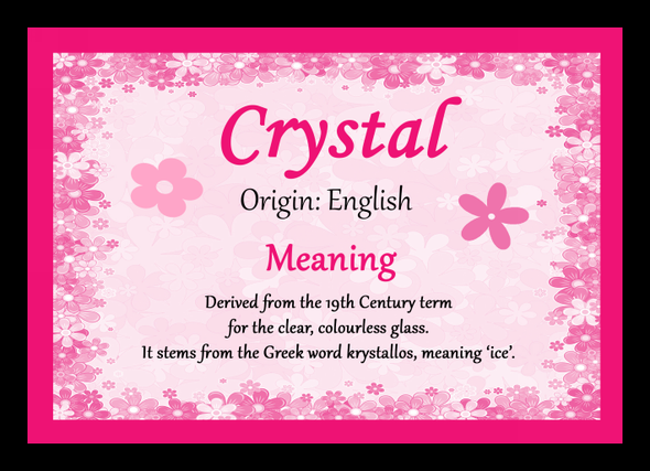Crystal Personalised Name Meaning Placemat