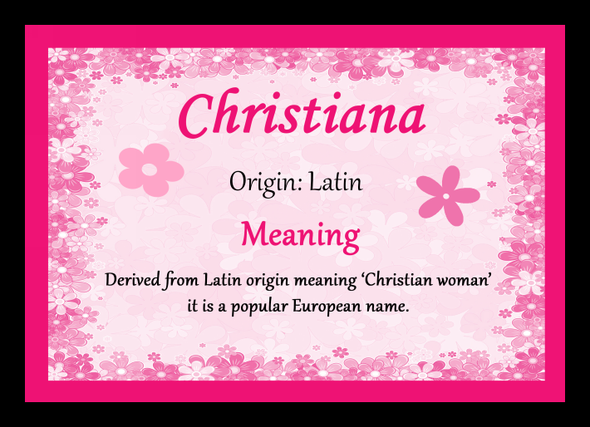 Christiana Personalised Name Meaning Placemat