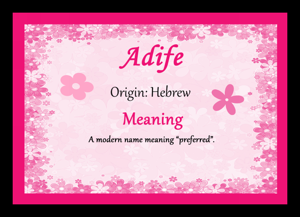 Adife Personalised Name Meaning Placemat