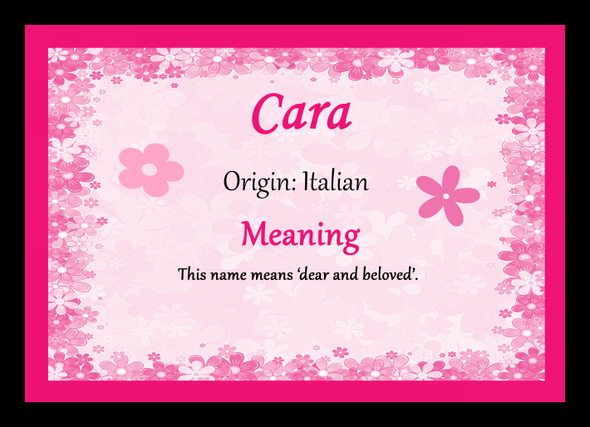 Cara Personalised Name Meaning Placemat