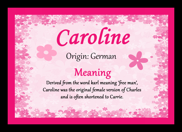 Caroline Personalised Name Meaning Placemat