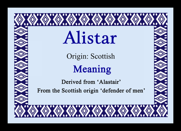 Alistar Personalised Name Meaning Placemat