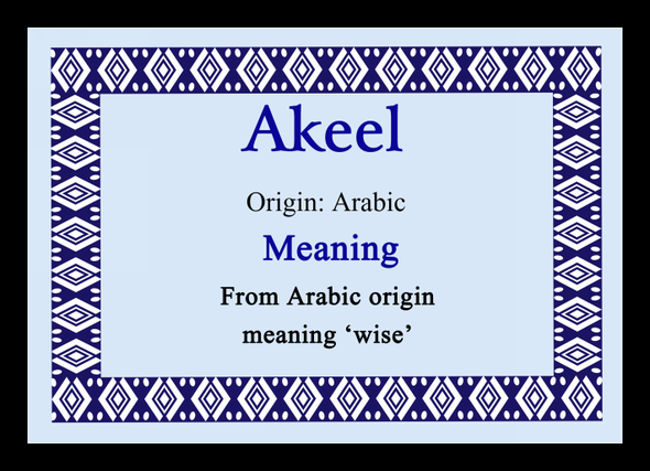 Akeel Personalised Name Meaning Placemat