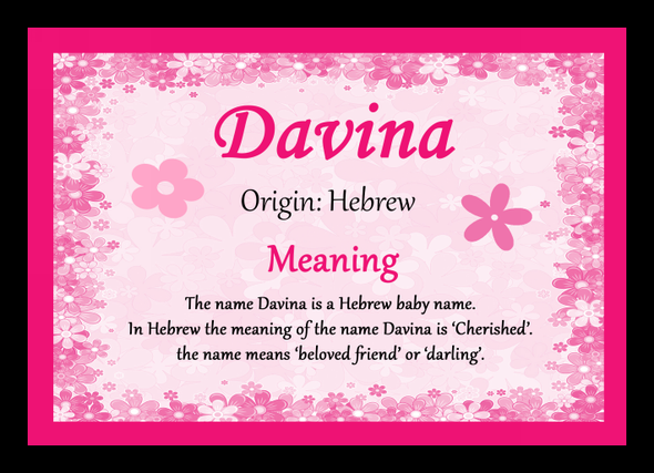 Davina Personalised Name Meaning Placemat
