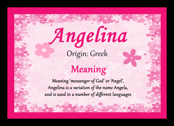 Angelina Personalised Name Meaning Placemat
