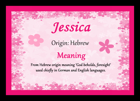 Jessica Personalised Name Meaning Placemat