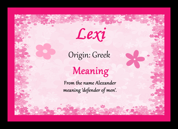 Lexi Personalised Name Meaning Placemat
