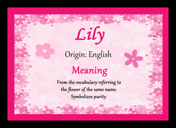 Lily Personalised Name Meaning Placemat