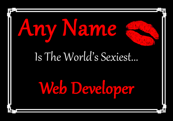 Web Developer Personalised World's Sexiest Placemat