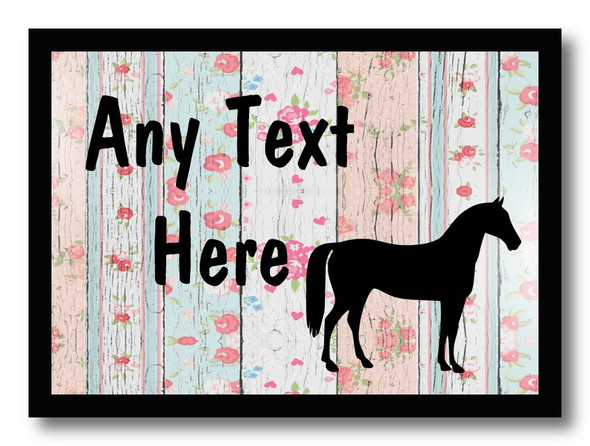 Horse Shabby Wood Personalised Computer Mousemat