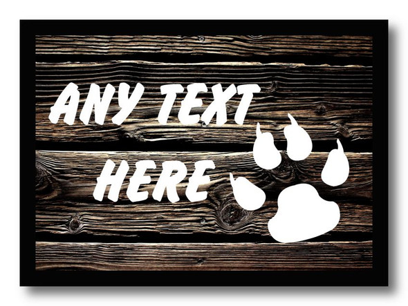 Dark Wood Paw print Personalised Computer Mousemat