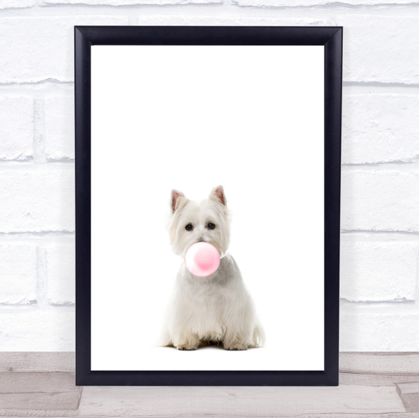 Dog West Highland White Terrier Bubblegum Wall Art Print