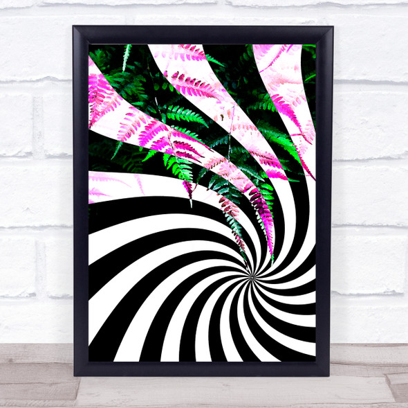 Jungle Art Hanging Leaves In Spiral Wall Art Print