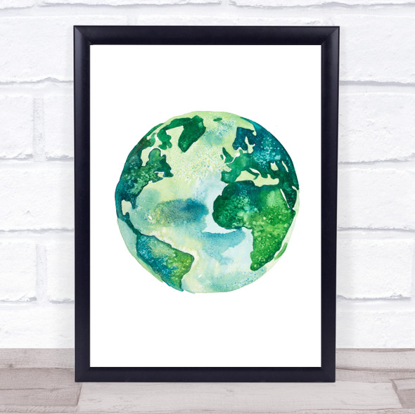 Earth In Watercolour Wall Art Print