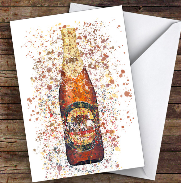 Watercolour Splatter Magnificent Apple Irish Cider Bottle Birthday Card