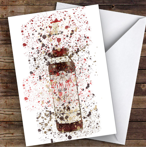 Watercolour Splatter Fruity Liqueur Bottle Personalised Birthday Card
