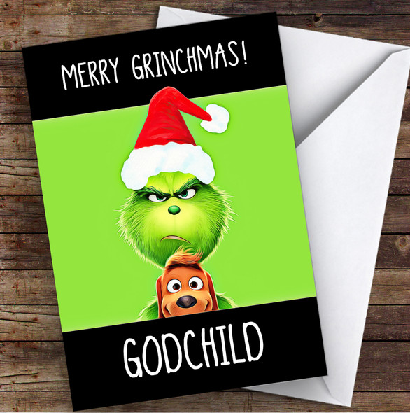 Godchild Grinchmas Personalised Christmas Card