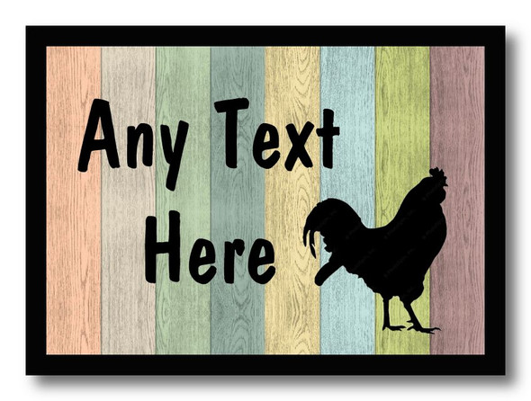 Rooster Chicken Hen Pastel Wood Personalised Computer Mousemat