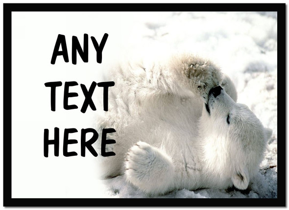 Polar Bear Cub Personalised Computer Mousemat