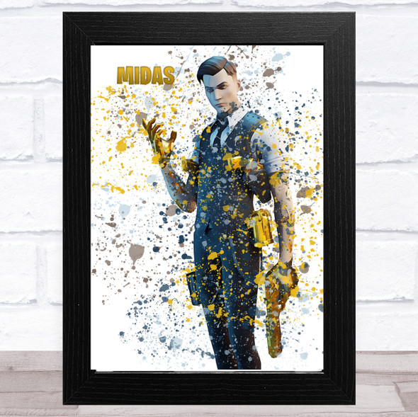 Splatter Art Gaming Fortnite Midas Kid's Room Children's Wall Art Print