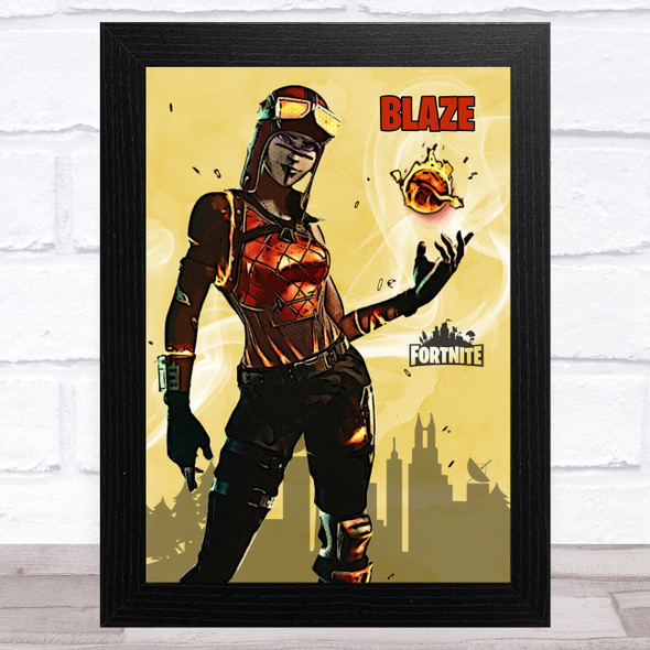 Blaze Gaming Comic Style Kids Fortnite Skin Children's Wall Art Print