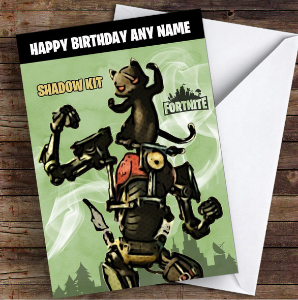 Shadow Kit Gaming Comic Style Kids Fortnite Skin Children's Personalised Birthday Card